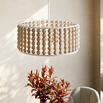 Люстра в форме цилиндра с вставками из деревянных бусин Wooden Beads варинант исполнения - 6 | Loft Concept в Казани