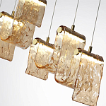 Подвесной светильник линейный с плафонами волнистой формы из фактурного стекла Big Wave варинант исполнения - 10 | Loft Concept в Казани