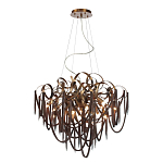 Люстра подвесная с объемной композицией из скрученных лент и металлических цепочек Atlantis Chain варинант исполнения - 2 | Loft Concept в Казани