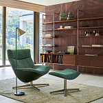 Кресло вращающееся с подставкой для ног зеленое Verdante варинант исполнения - 5 | Loft Concept в Казани