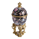 Шкатулка в форме яйца на величественных львах из фарфора с бронзовыми элементами Eden Garden варинант исполнения - 3 | Loft Concept в Казани