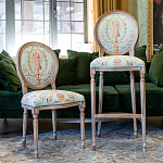 Барный стул из массива бука светло-зеленый с растительным орнаментом Raffael Angel Green Bar stool варинант исполнения - 6 | Loft Concept в Казани