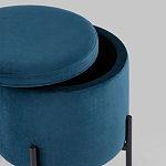 Синий пуф на черных ножках SANJAY варинант исполнения - 3 | Loft Concept в Казани