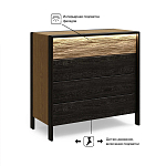 Комод 4 ящика с подсветкой на рельефном фасаде Warm Industrial варинант исполнения - 8 | Loft Concept в Казани