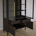 Витрина Primo со стеклянными фасадами и буфетом шпон Темный орех варинант исполнения - 5 | Loft Concept в Казани