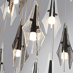 Люстра каскадная с 24-мя рельефными прозрачными плафонами в форме лепестков Glass Pod  варинант исполнения - 6 | Loft Concept в Казани