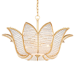 Люстра в форме тюльпана с лепестками из прозрачных стеклянных бусин Hanging Flowers варинант исполнения - 3 | Loft Concept в Казани