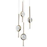 Люстра с 4-мя плафонами из хрустального шара Crystal Bubbles Gold Hanging Lamp варинант исполнения - 2 | Loft Concept в Казани