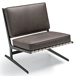 Дизайнерское кресло без подлокотников кожаное на металлическом каркасе PAULA Armchair варинант исполнения - 1 | Loft Concept в Казани