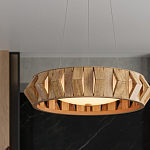 Люстра круглая из толстых деревянных реек Wooden Slats варинант исполнения - 5 | Loft Concept в Казани