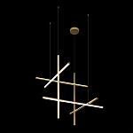 Люстра с 6-ю  пересекающимися цилиндрическими плафонами на тонких тросах Trumpet tube варинант исполнения - 3 | Loft Concept в Казани