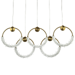 Линейная люстра с плафонами в виде пяти колец Five Rings Gilbertine Linear Chandelier варинант исполнения - 1 | Loft Concept в Казани