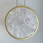 Светодиодный подвесной светильник круглой формы с металлической рамой золотого цвета Marble Glow 47 варинант исполнения - 3 | Loft Concept в Казани