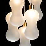 Люстра с 5-ю матовыми белыми стеклянными плафонами волнообразной формы Lucid Rain  варинант исполнения - 5 | Loft Concept в Казани