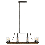 Люстра подвесная с восемью прозрачными стеклянными цилиндрическими плафонами в стиле лофт Feiss варинант исполнения - 5 | Loft Concept в Казани