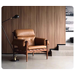 Кресло с деревянным каркасом и обивкой из натуральной кожи Medieval Furniture варинант исполнения - 3 | Loft Concept в Казани