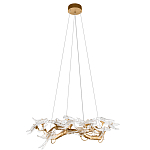 Люстра подвесная с прозрачными стеклянными птичками на ветвях Диаметр 80 см Serip Voa варинант исполнения - 2 | Loft Concept в Казани