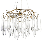 Люстра с хрустальными подвесками в виде капель Droplet Crystal Gold Chandelier 8 варинант исполнения - 1 | Loft Concept в Казани