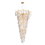 Люстра подвесная в форме перевернутой пирамиды с металлическими ветвями и прозрачными стеклянными подвесками Droplet Chandelier варинант исполнения - 2 | Loft Concept в Казани