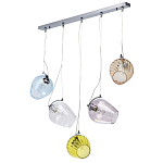 Люстра линейная с 5-ю разноцветными стеклянными плафонами Kaleido варинант исполнения - 2 | Loft Concept в Казани