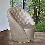 Кресло вращающееся велюровое кремовое Rotation варинант исполнения - 4 | Loft Concept в Казани