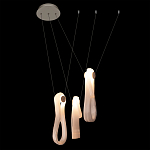 Подвесной светильник белого цвета с 3-мя изогнутыми плафонами Flow Loop варинант исполнения - 5 | Loft Concept в Казани