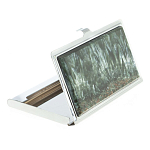 Визитница карманная металлическая с накладкой из натурального камня Серафинит Stone Business Card Holders  варинант исполнения - 2 | Loft Concept в Казани