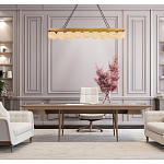 Люстра линейная прямоугольная с сферическими плафонами Phased Spheres варинант исполнения - 4 | Loft Concept в Казани