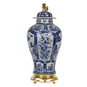 Напольная ваза Blue and Bronze lion