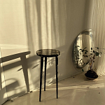 Круглый журнальный столик со столешницей из эпоксидной смолы Epoxy Resin Flowers Coffee Table варинант исполнения - 6 | Loft Concept в Казани