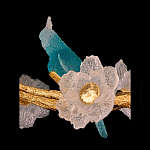 Люстра круглая на золотом каркасе с птичками и цветочным декором Miscellaneous herbs варинант исполнения - 7 | Loft Concept в Казани