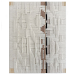 Текстильное панно ручной работы из хлопкового шнура wall panel line beige варинант исполнения - 2 | Loft Concept в Казани