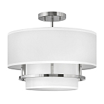 Потолочный светильник с двухслойным белым текстильным абажуром Hinkley варинант исполнения - 20 | Loft Concept в Казани