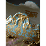 Чаша голубого цвета с оранментом и и бронзовыми фигурами леопардов Eden Garden варинант исполнения - 8 | Loft Concept в Казани