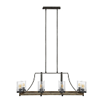 Люстра подвесная с восемью прозрачными стеклянными цилиндрическими плафонами в стиле лофт Feiss варинант исполнения - 2 | Loft Concept в Казани