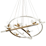 Кольцевая люстра с декором в виде бабочек Glass Butterflies Three Rings Chandelier варинант исполнения - 1 | Loft Concept в Казани