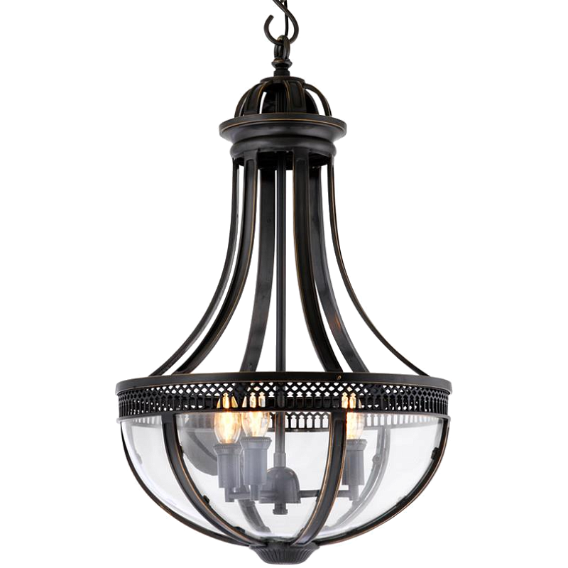 Люстра Lantern Capitol Hill S Bronze Темная бронза Прозрачный (Transparent) в Казани | Loft Concept 