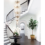 Большая многоярусная люстра с хрустальными подвесками Crystal Art Multi-tiered Gold Chandelier варинант исполнения - 2 | Loft Concept в Казани