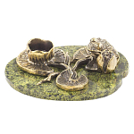 Подсвечник из бронзы и натурального камня змеевик Stone Candlestick варинант исполнения - 1 | Loft Concept в Казани