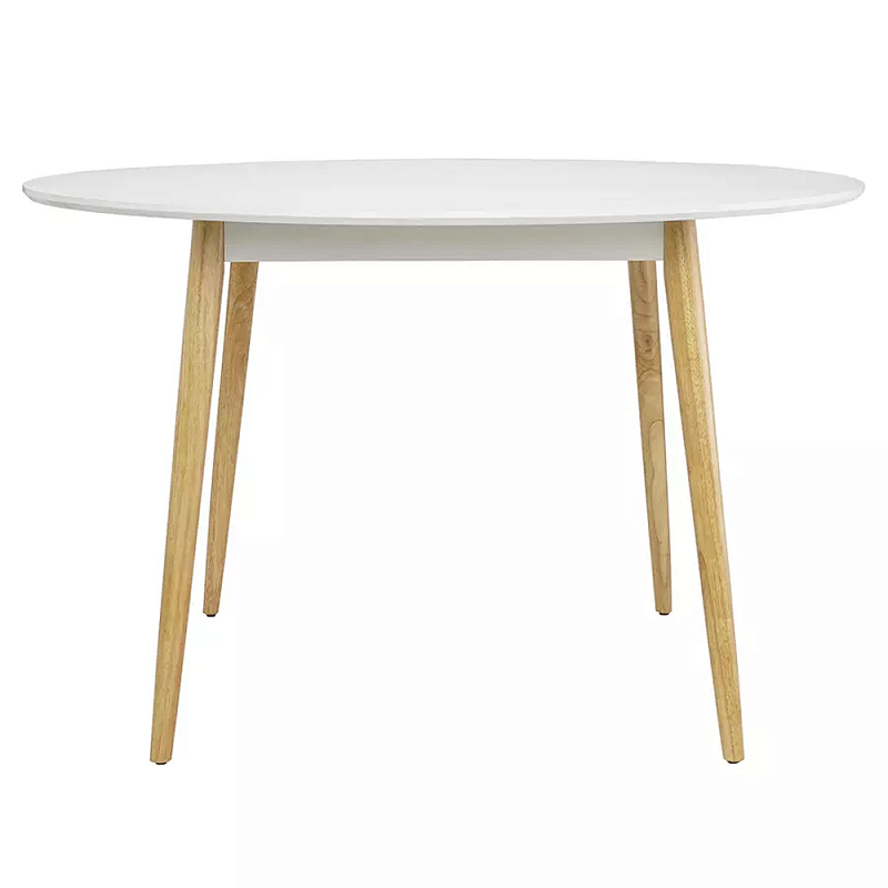 Круглый обеденный стол на 4-х ножках Round Dining Table Mateo Черный Белый в Казани | Loft Concept 