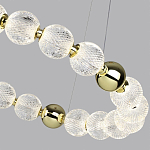 Люстра подвесная кольцевая с прозрачными рифлеными шарообразными плафонами Crystal Globule варинант исполнения - 4 | Loft Concept в Казани