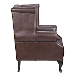 Кресло из натуральной кожи на 4-х деревянных ножках из массива бука Thomas Armchair brown варинант исполнения - 2 | Loft Concept в Казани