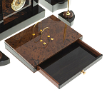 Настольный письменный набор с часами из природного камня обсидиана Royal Stone варинант исполнения - 4 | Loft Concept в Казани