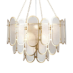 Люстра с многослойным эффектом из овальных элементов из непрозрачного стекла Conformation варинант исполнения - 1 | Loft Concept в Казани