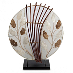 Настольная лампа из перламутра и дерева на подставке Indonesian Petal варинант исполнения - 1 | Loft Concept в Казани