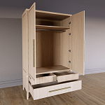 Шкаф платяной Primo с выдвижными ящиками шпон Черный дуб варинант исполнения - 4 | Loft Concept в Казани