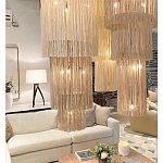 Люстра круглая трехъярусная из бахромы Milk Gradient Braided Fringe варинант исполнения - 4 | Loft Concept в Казани