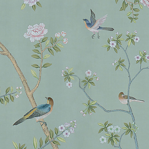 Обои ручная роспись Badminton Blue Grey