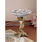 Чаша с цветочным орнаментом на ножке в виде бронзового ангела Eden Garden варинант исполнения - 5 | Loft Concept в Казани