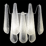 Бра с подвесками из рифленного стекла в форме капель на основании цвета хром Textured Glass варинант исполнения - 1 | Loft Concept в Казани